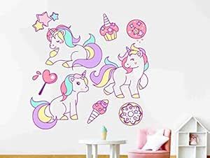 Divine Designs™ PVC Vinyl Self-Adhesive Unicorn Outlines Sticker for ...