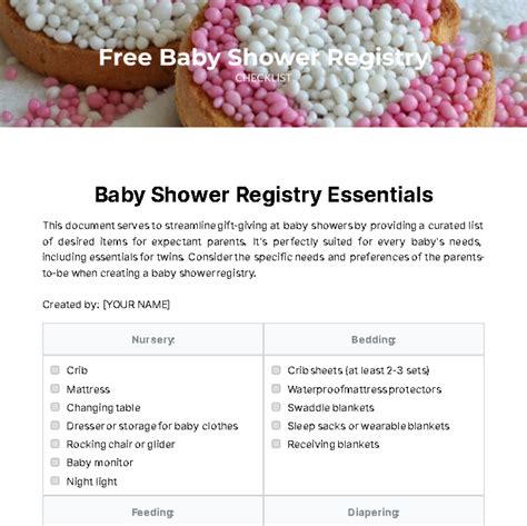 Baby Shower Registry Template Baby Registry Message Wording