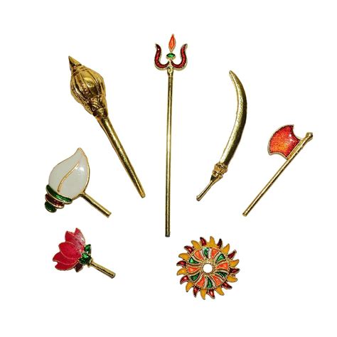 Buy REAL SEED Maa Durga Shastra Small God Statue Weapons and Decorative ...
