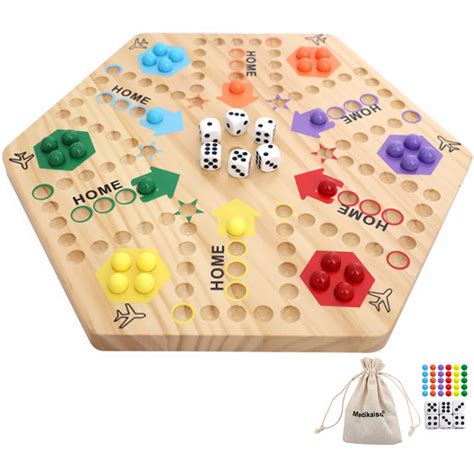 Medikaison Original Marble Game Wahoo Board Game Double Sided Painted ...