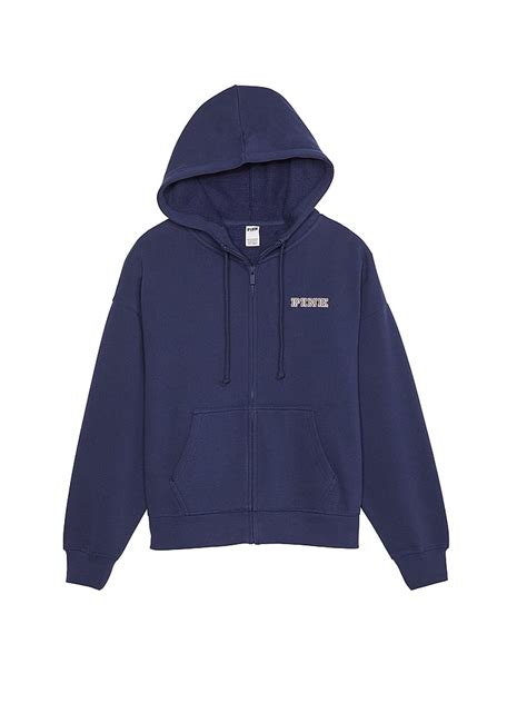 Midnight Navy Blue Zip Up Fleece Hoodie | Victoria's Secret UK