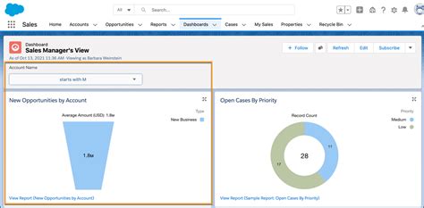 Exemples de filtres de tableau de bord | Aide de Salesforce