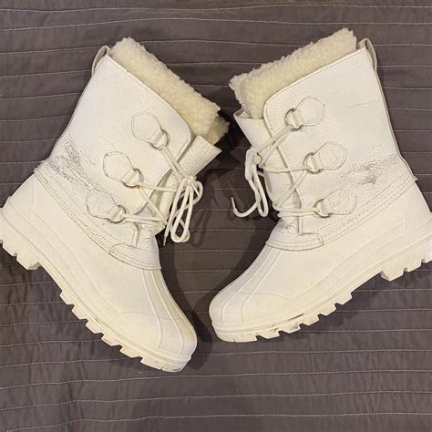 All White Snow/Winter Boots (Great condition just... - Depop
