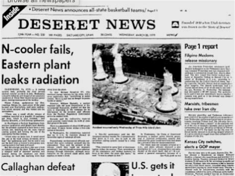 Deseret News archives: Three Mile Island incident in 1979 impacted ...