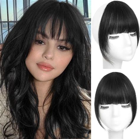 Amazon.com : Mclisle Clip in Bangs Hair Clip Human Hair,Fake Bangs Clip ...
