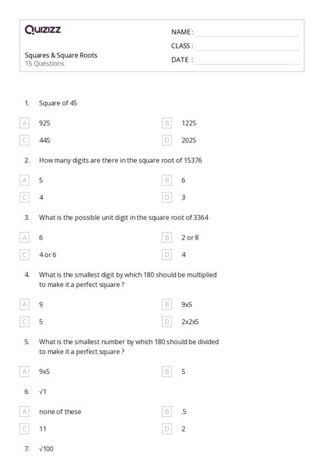 50+ Roots worksheets for 7th Class on Quizizz | Free & Printable