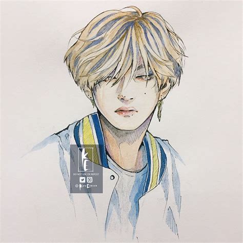 Bts V Drawing Easy at PaintingValley.com | Explore collection of Bts V Drawing Easy
