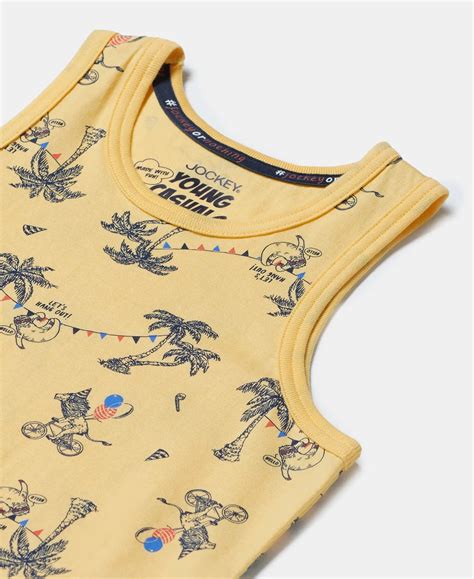 Buy Boy's Super Combed Cotton Printed Tank Top - Corn Silk Printed CB01 ...