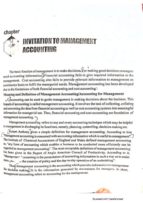 Management accounting meaning, nature,scope, objective, function ...