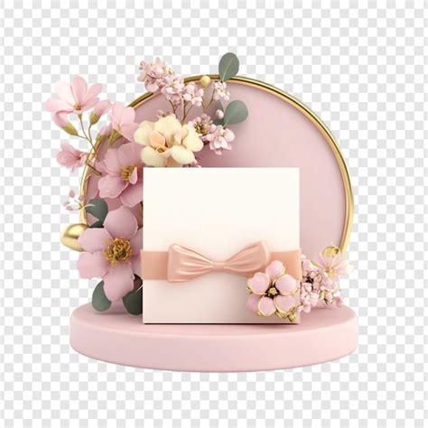 Elegant pink floral gift card design sweet romantic surprise | Free PSD