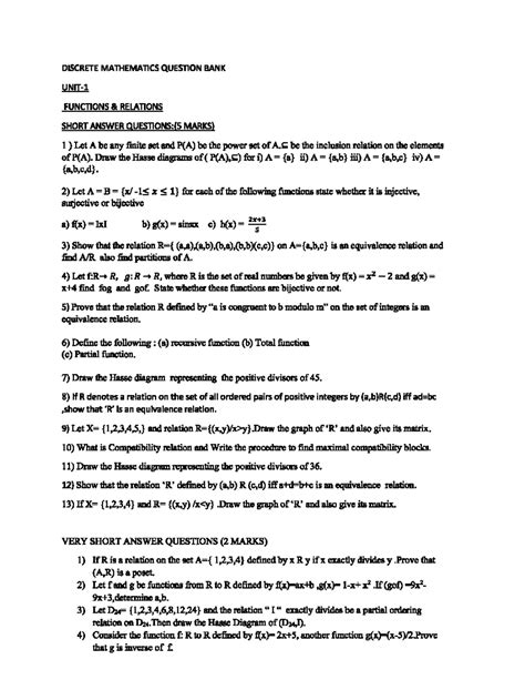 Image result for Discrete Math Course Revision Questions