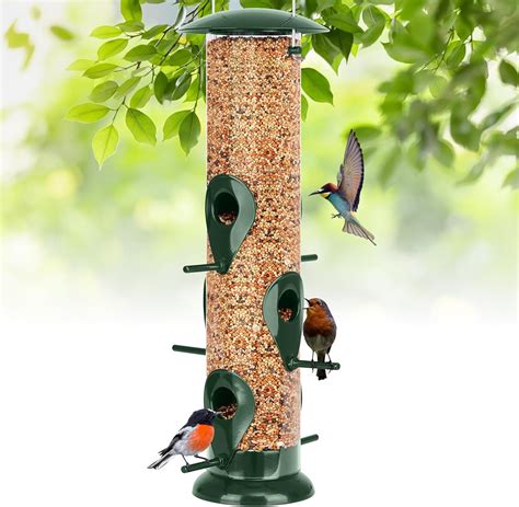 Amazon.com : FEED GARDEN Metal Tube Bird Feeders for Outdoors Hanging ...