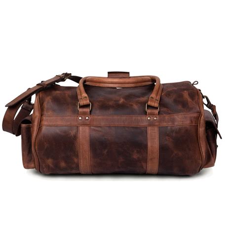 Full-Grain Buffalo Leather Duffel Bag | Stylish Travel Weekender Duffel ...