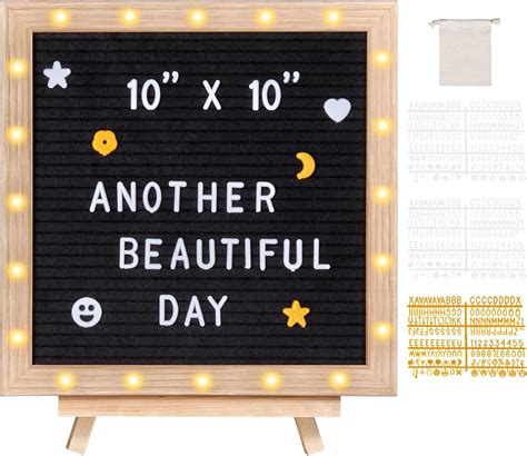 VEVOR Black Felt Letter Board, 10"x10" Felt Message Board with 510 ...