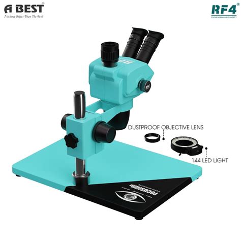 RF4 RF-6565 PRO 6.5-65X SYNCHRONOUS ZOOM TRINOCULAR STEREO MICROSCOPE ...