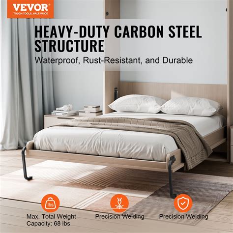 VEVOR Murphy Bed Kit Queen Size Vertical Deluxe DIY Wall Bed Hardware ...