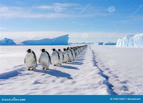 Flock Of Penguins And The Southern Lights In Antarctica, Aurora ...