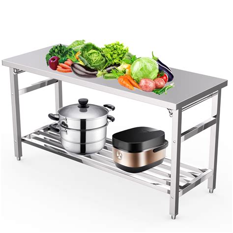 HOBLOC 60 x 24 Inch Stainless Steel Prep Table, Commercial Worktables ...