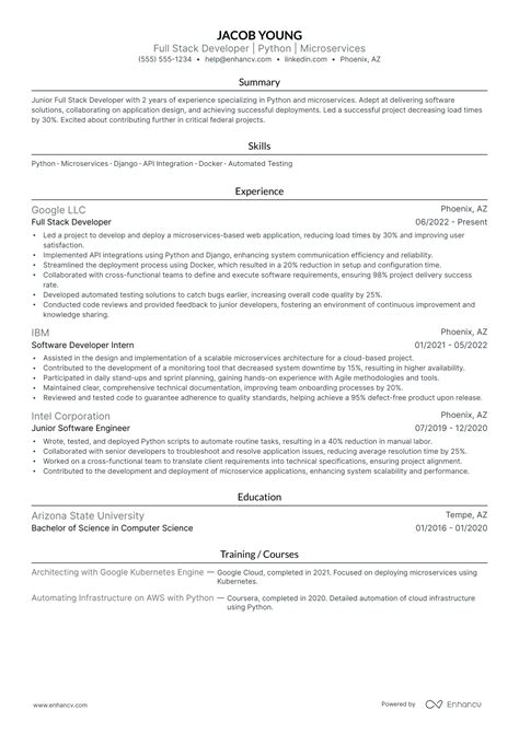 Image result for Full-Stack Python Developer Sample Resume
