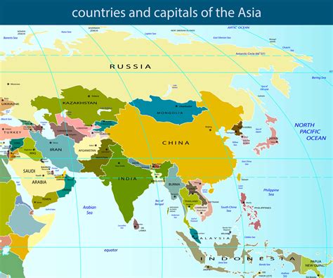 Asian Countries Map With Capitals