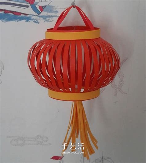 春节手工灯笼的做法 简单卡纸红灯笼DIY图解_手艺活网