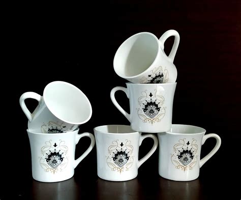 Buy MOODY PANDA Premium Set of 6 Cups | Cup Set | Bone China | 150ml ...