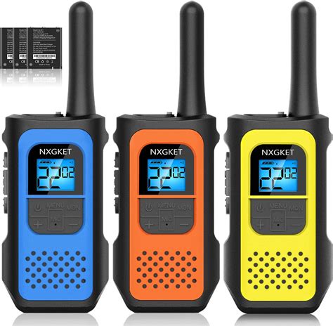 Walkie Talkies for Kids Adults 3 Pack, NXGKET Rechargeable Walkie ...