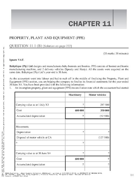 Property Plant And Equipment Questions - 101 1. PROPERTY, PLANT AND ...