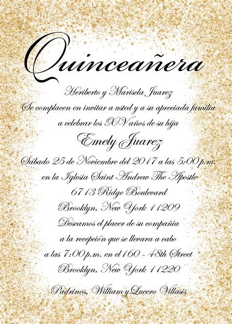Quince Invitation In Spanish Examples