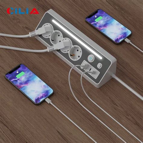CILIA 1 pezzo CILIA Multipresa con Porte USB, 4 prese AC e 3 USB, con ...