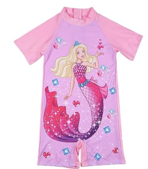 Buy SYGA Children's Swimsuit Short Sleeve Barbie Mermaid-L Size Perfect ...