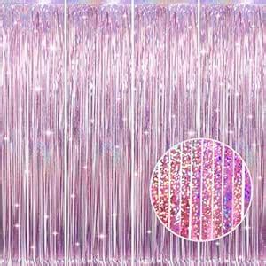 GOER 3.2 ft x 8.2 ft Metallic Tinsel Foil Fringe Curtains Party Photo ...