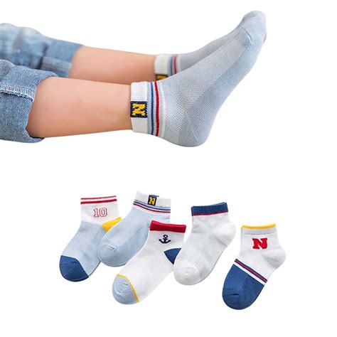 MOMISY 5 Pairs Girl Boys Tube Socks Toddlers Infant Solid Color Boat S ...