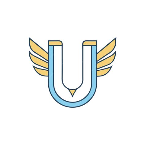 Premium Vector | Logo Of Letter U With Wings On The White Background