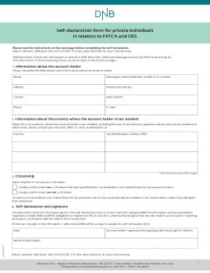 FATCA and CRS Self-Declaration Form - Fill Out, Sign & Share Online ...