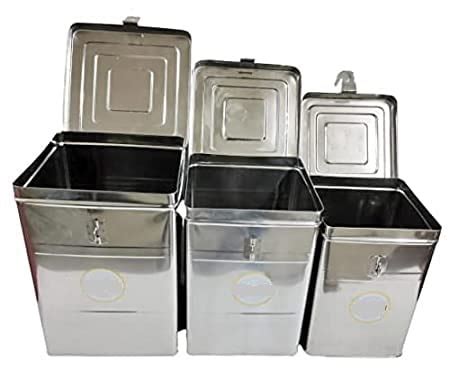 Buy Homerolla, Stainless Steel Capacity Square Grocery Container For ...