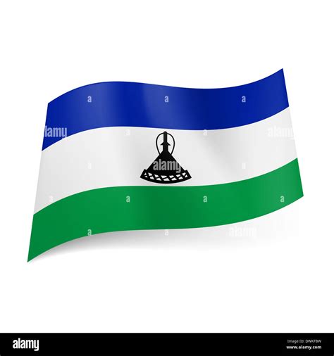 National flag of Lesotho: blue, white and green horizontal stripes Stock Photo: 67426685 - Alamy
