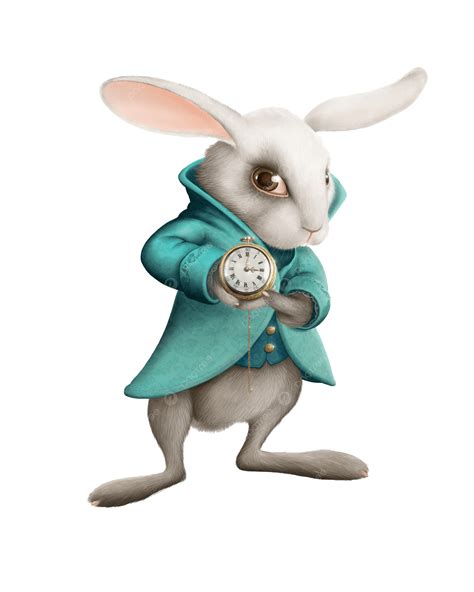 White Rabbit With Clock, Elegance, Delay, Clock PNG Transparent Image ...