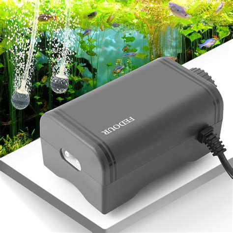 Amazon.com: FEDOUR 80GPH Aquarium Air Pump, Ultra Quiet Oxygen Pump for ...