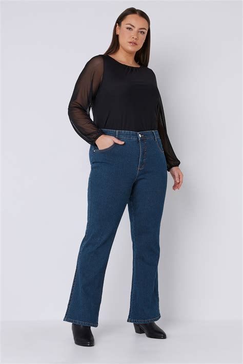 EVANS Plus Size Curve Fit Indigo Bootcut Jeans | Evans