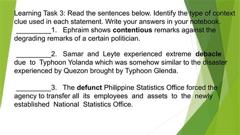 Types of Context Clues: Synonyms, Antonyms, Definitin, Example Clue ...