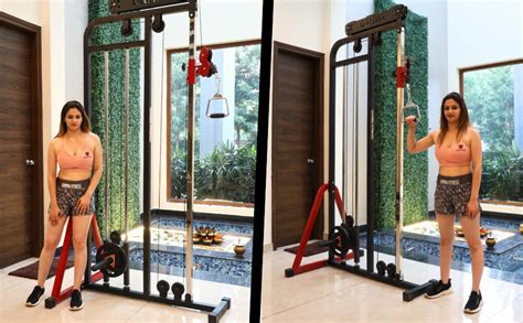 Gamma Fitness LAT Pull Down Machine with Cable Cross Over Machine Panel ...
