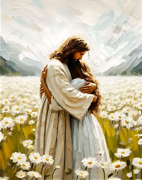 His Love, Jesus Hugging Woman, Christian Wall Art, Jesus Art, LDS ...