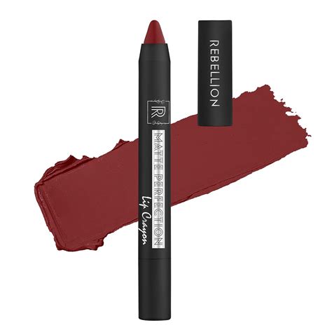 Buy Rebellion Matte Perfection Lip Crayon - Dark Red - Extrovert Red 01 ...