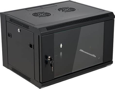 6U Wall Mount Network Rack Cabinet Enclosure, Glass Door, Quick Open ...