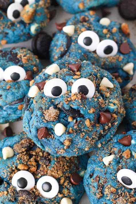 Cookie Monster Cookies - Soft and Chewy Stuffed Cookies! | Monster ...