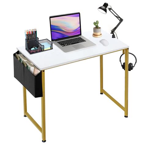Small White Computer Desk 的图像结果