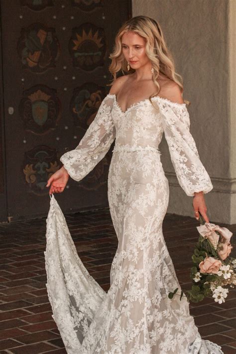 wedding dresses with sleeves off the shoulder | Dresses Images 2025