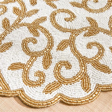 Buy Halcyon Swirl Beaded Placemat from Home Centre at just INR 799.0