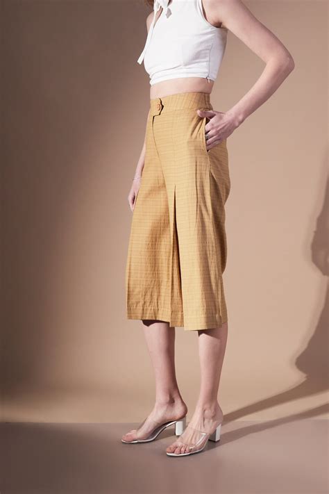 Beige Cotton Comfort fit Culottes for Women – The Ambition Collective